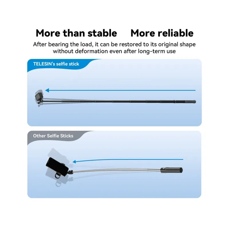 TELESIN Carbon Fiber Selfie Stick - Black