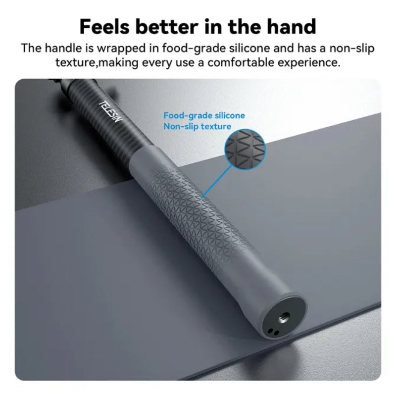 TELESIN Carbon Fiber Selfie Stick - Black