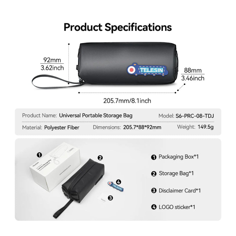 TELESIN Universal Portable Storage Bag For Osmo - Black