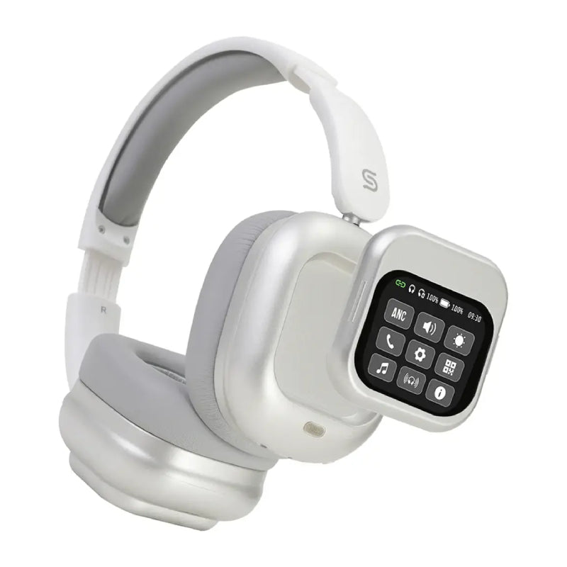 Porodo Soundtech TouchWave Active Noise Cancelling Headphones - 300mAh / Bluetooth / White