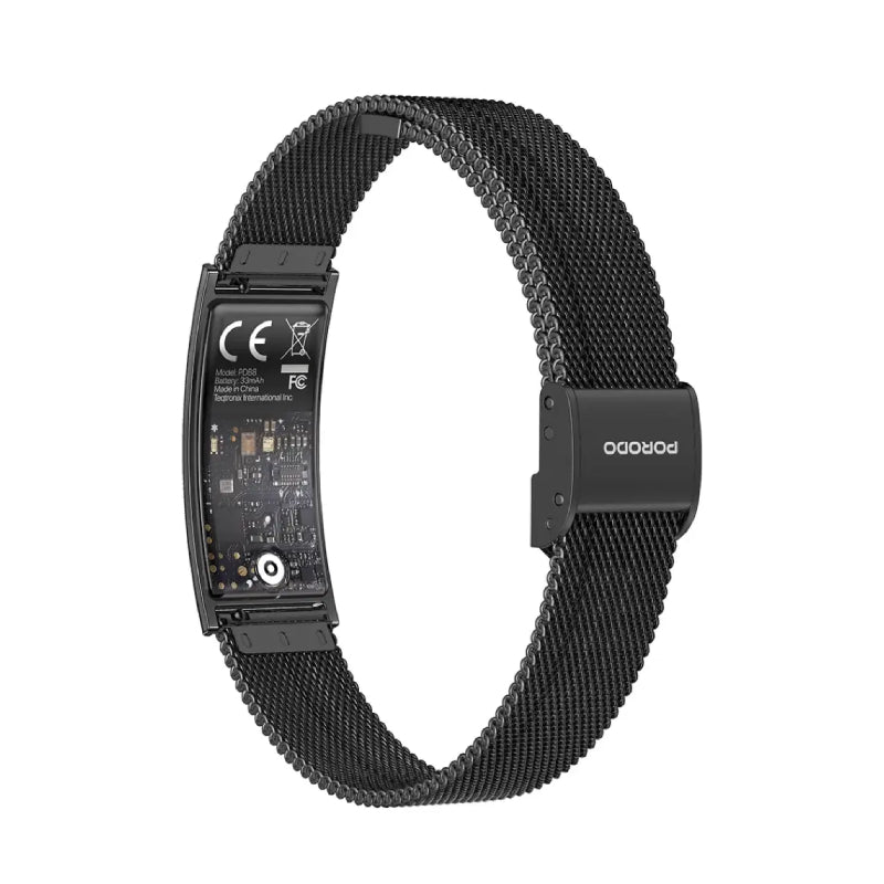 Porodo Trackfit Plus Smart Bracelet - 33mAh / Bluetooth / Black