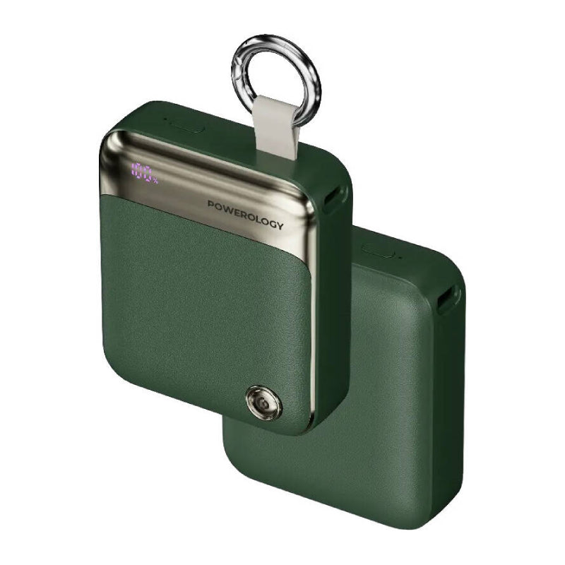 Powerology Legacy X1 Power Bank - 10000mAh / Lightning / USB-C / Green