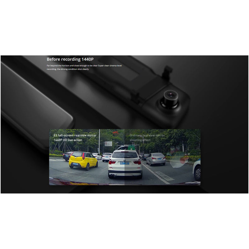 DDPAI Matrix Mirror Dash Cam - 9.35-inch LCD / Wi-Fi / Black