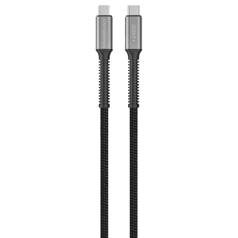 Powerology Braided Cable - 1.5 Meter / USB-C / Black