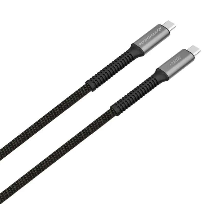 Powerology Braided Cable - 1.5 Meter / USB-C / Black