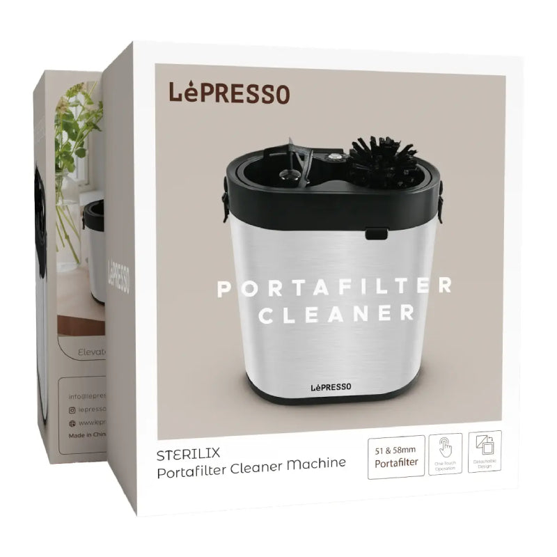 LePresso Sterilix Portafilter Cleaner Machine - Silver