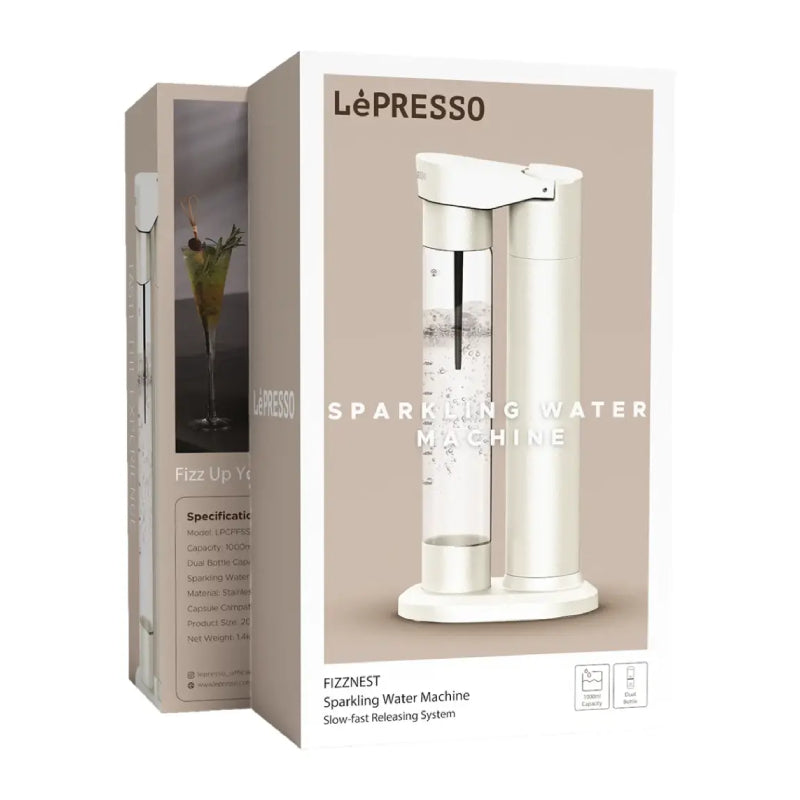LePresso Fizznest Sparkling Water Machine - White