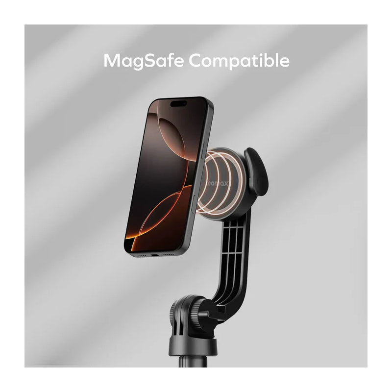 MOMAX 1-Snap Pole Magnetic Tripod Selfie Stick with Wireless Remote - Black