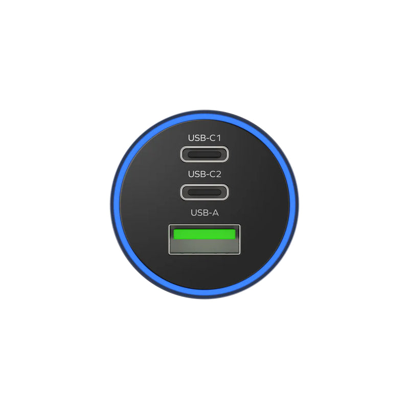 MOMAX MoVe 3-Port Car Charger - 100W / USB-A / USB-C / Space Gray