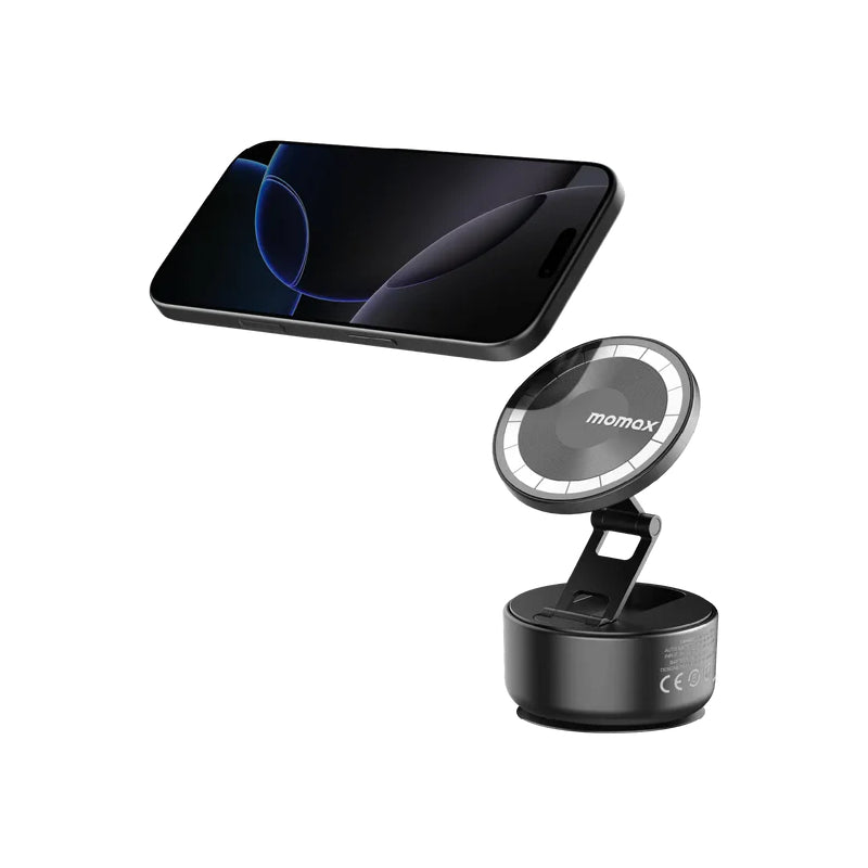 MOMAX 1-Snap Go Auto Suction Magnetic Phone Stand - Black