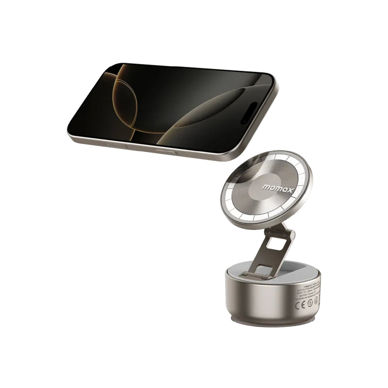 MOMAX 1-Snap Go Auto Suction Magnetic Phone Stand - Titanium