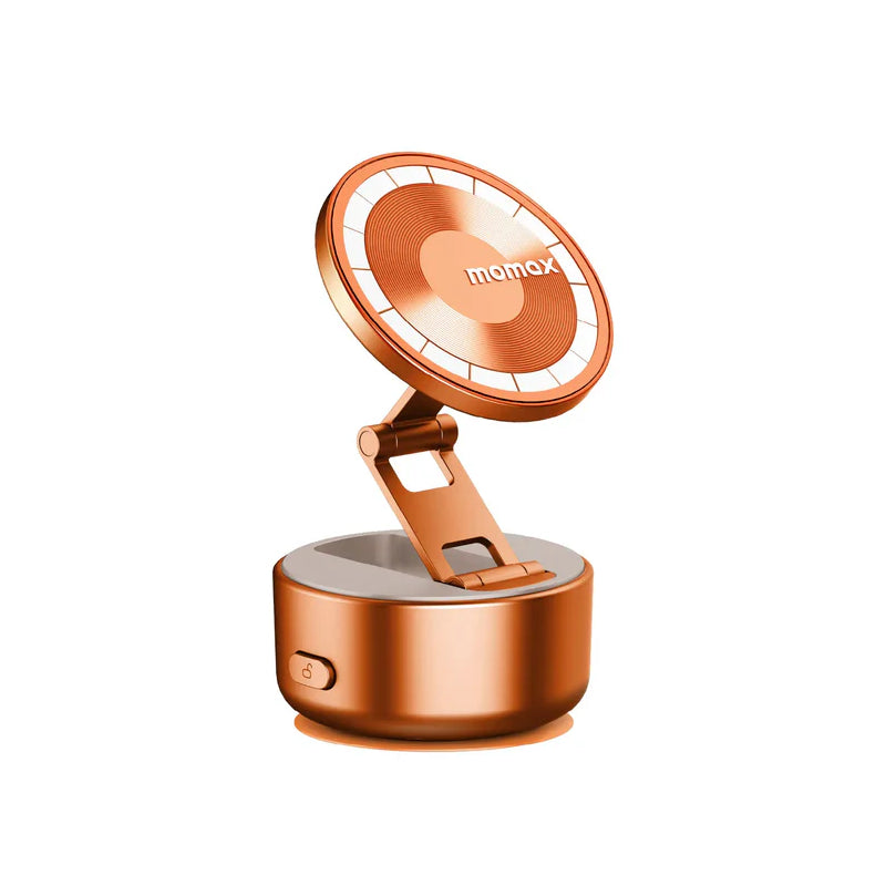 MOMAX 1-Snap Go Auto Suction Magnetic Phone Stand - Solar Orange