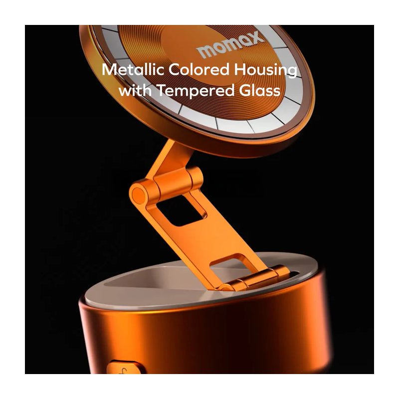 MOMAX 1-Snap Go Auto Suction Magnetic Phone Stand - Solar Orange