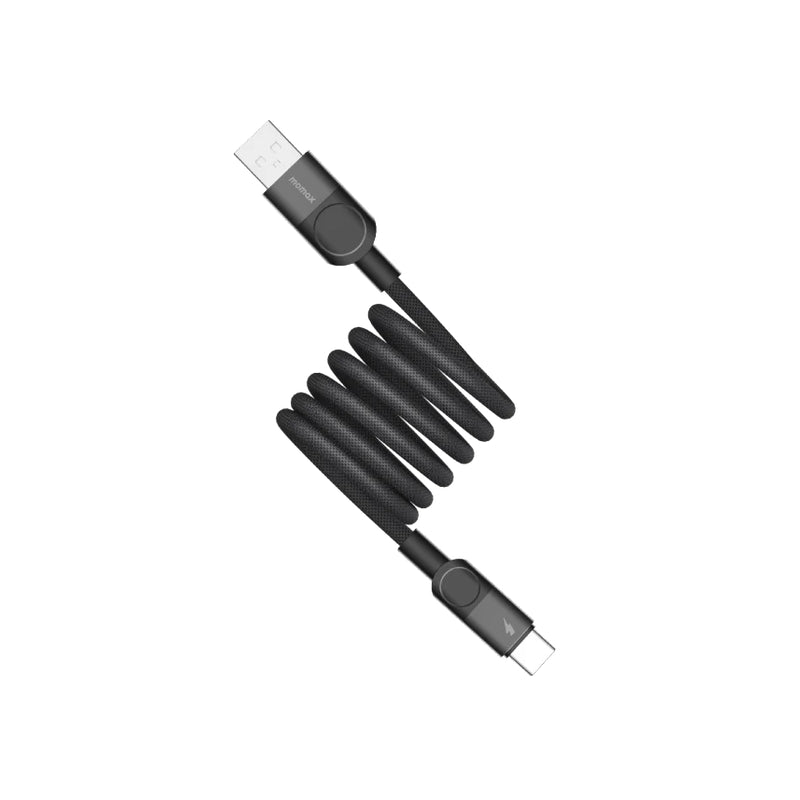 MOMAX Mag.Link Magnetic Cable - 66W / USB-A / USB-C / 1 Meter / Black