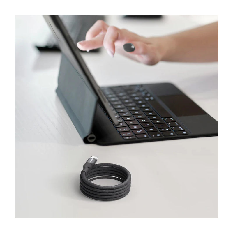 MOMAX Mag.Link Magnetic Cable - 66W / USB-A / USB-C / 1 Meter / Black