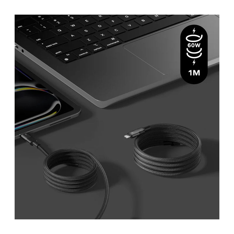 MOMAX Mag.Link Magnetic Cable - USB-C / Lightning / 60W / 1 Meter / Black