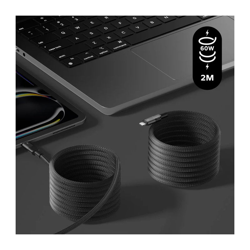 MOMAX Mag.Link Magnetic Cable - USB-C / Lightning / 60W / 2 Meter / Black