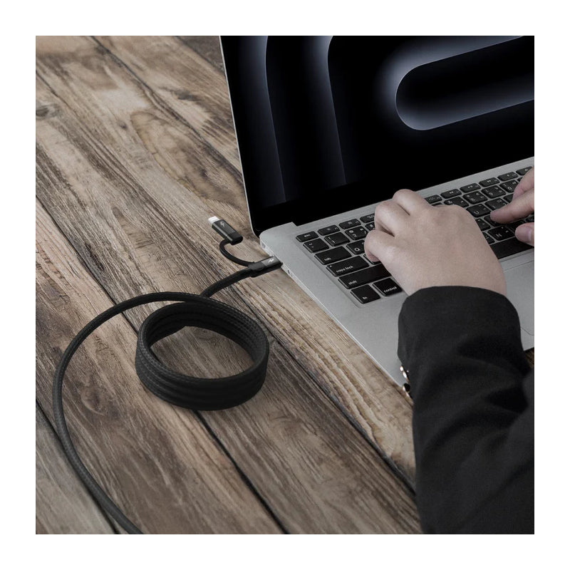 MOMAX Mag.Link Duo Magnetic Cable - USB-C / Lightning / 60W / 2 Meter / Black