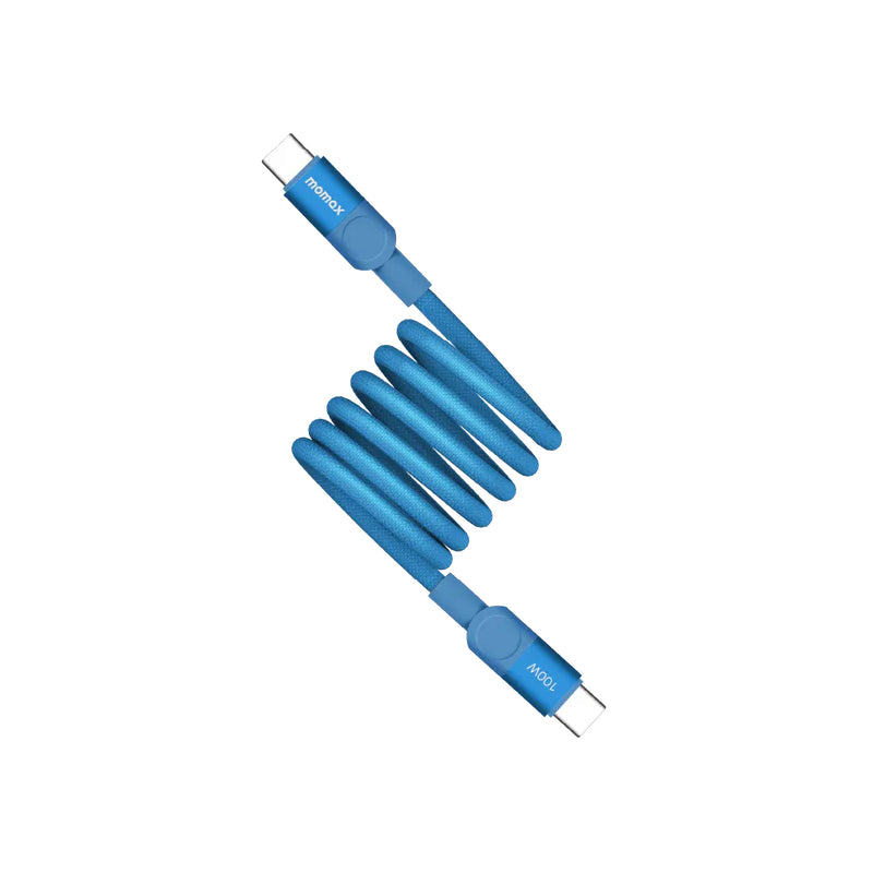 MOMAX Mag.Link Magnetic Cable - USB-C / 100W / 1 Meter / Blue