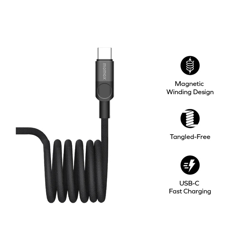 MOMAX Mag.Link Magnetic Cable - USB-C / 100W / 2 Meter / Black