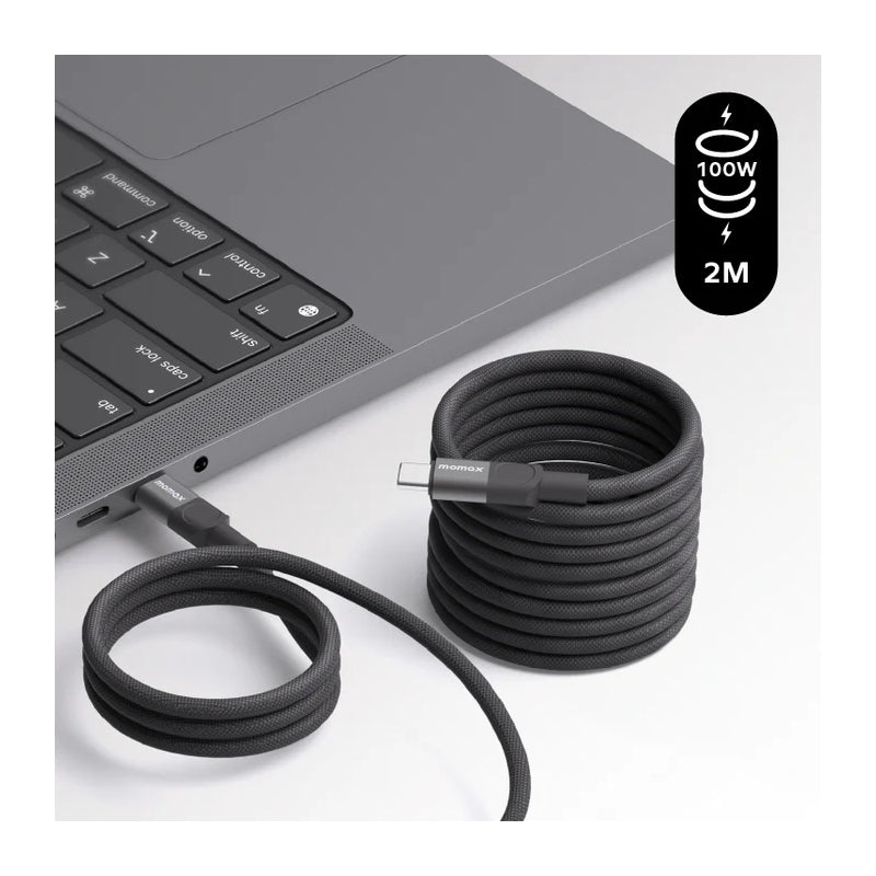 MOMAX Mag.Link Magnetic Cable - USB-C / 100W / 2 Meter / Black