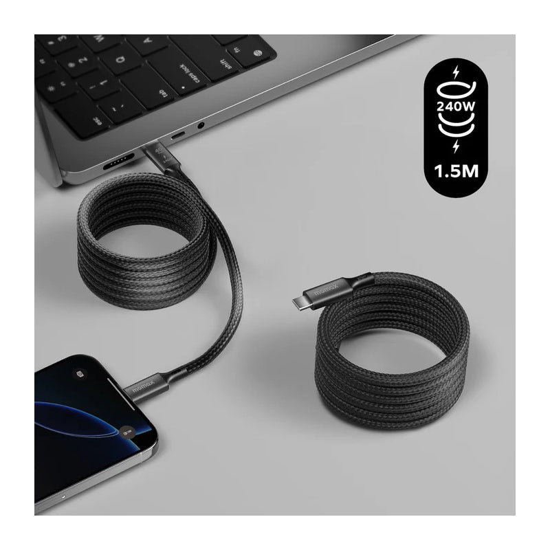 MOMAX Mag.Link Magnetic Cable - 240W / USB-C / 1.5 Meter / Black