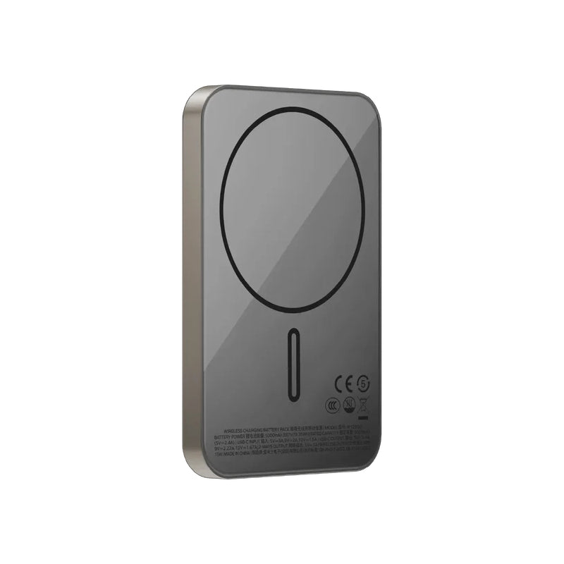 MOMAX 1-Power Q.Pass Qi2 Magnetic Wireless Power Bank - 5000mAh / USB-C / Titanium