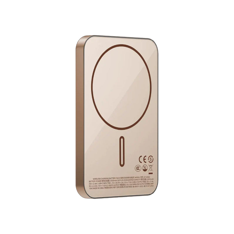 MOMAX 1-Power Q.Pass Qi2 Magnetic Wireless Power Bank - 5000mAh / USB-C / Sandstone