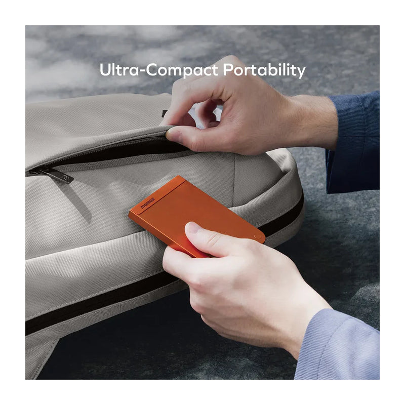 MOMAX 1-Power S.Pass Qi2 Magnetic Wireless Power Bank - 5000mAh / USB-C / Solar Orange