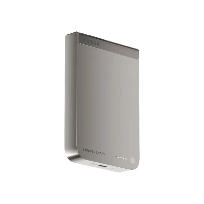 MOMAX 1-Power S.Pass Qi2 Magnetic Wireless Power Bank - 10000mAh / USB-C / Titanium