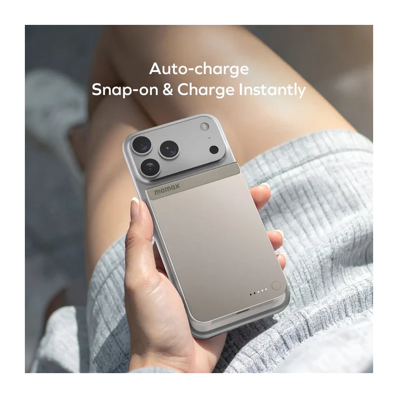 MOMAX 1-Power S.Pass Qi2 Magnetic Wireless Power Bank - 10000mAh / USB-C / Titanium
