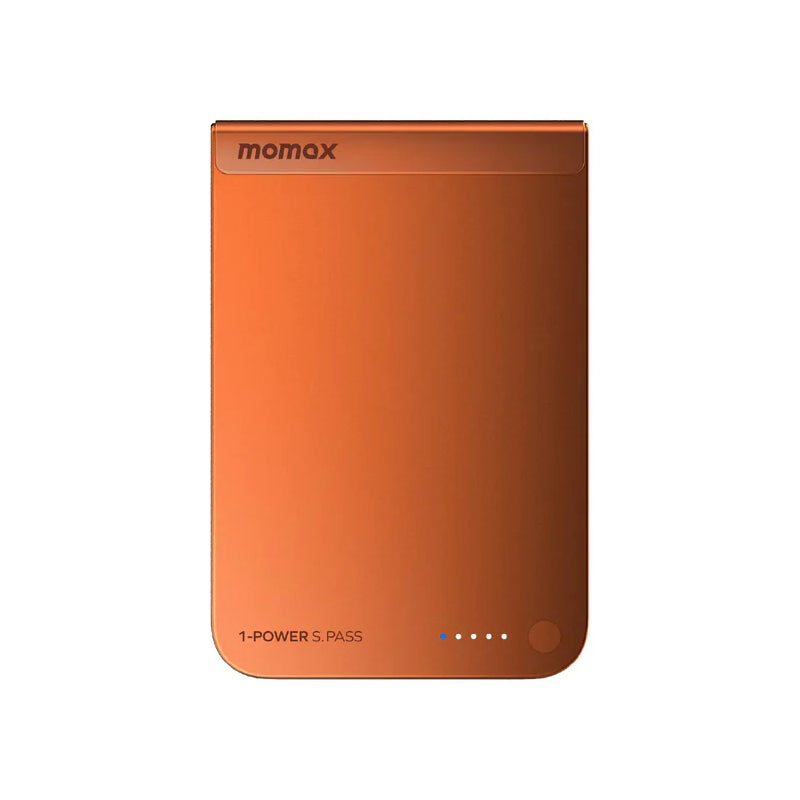 MOMAX 1-Power S.Pass Qi2 Magnetic Wireless Power Bank - 10000mAh / USB-C / Orange