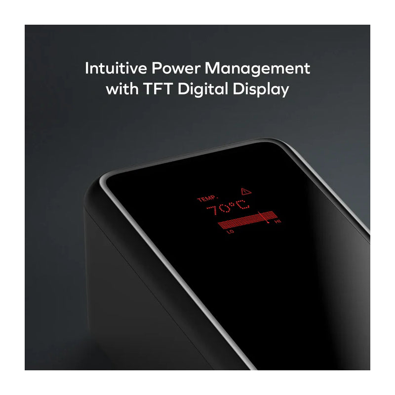 MOMAX 1-Pac 3-in-1 Hybrid GaN Power Bank with Built-In Retractable Cable - 10000mAh / USB-A / USB-C / Black