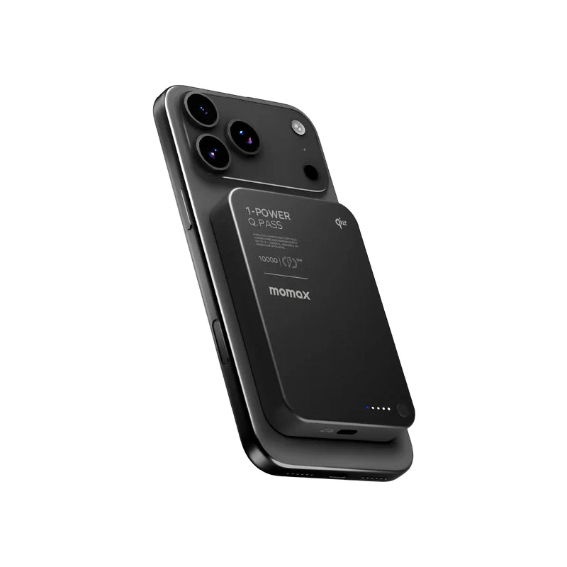 MOMAX 1-Power Q.Pass Qi2 Magnetic Wireless Power Bank - 10000mAh / USB-C / Black
