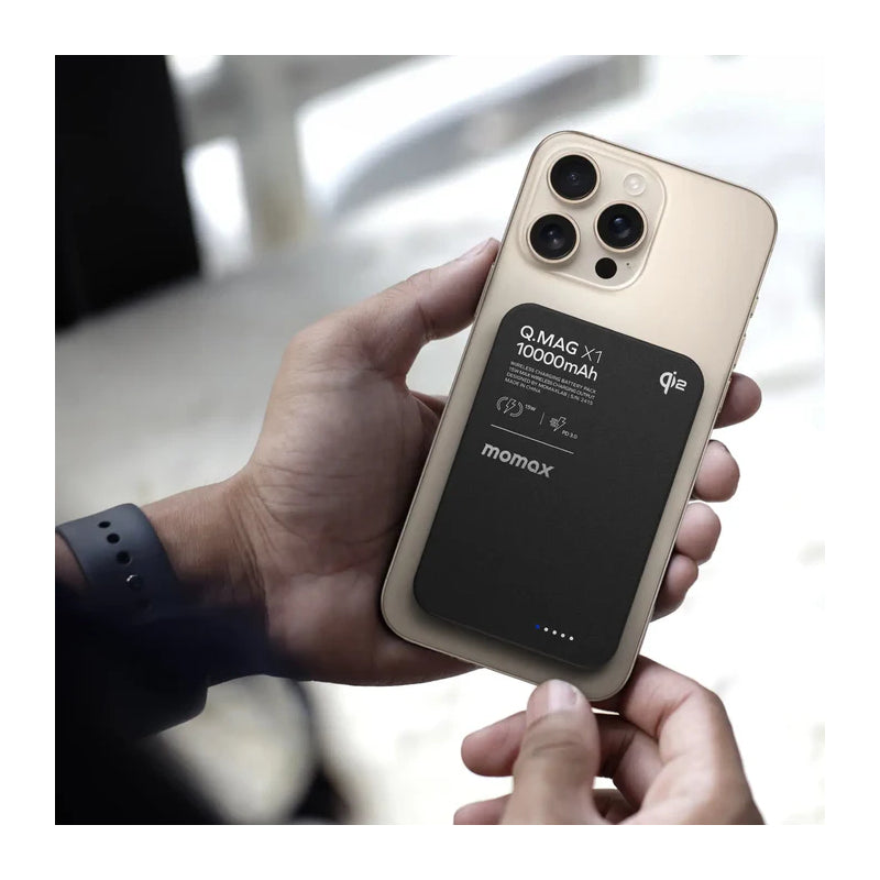 MOMAX 1-Power Q.Pass Qi2 Magnetic Wireless Power Bank - 10000mAh / USB-C / Black