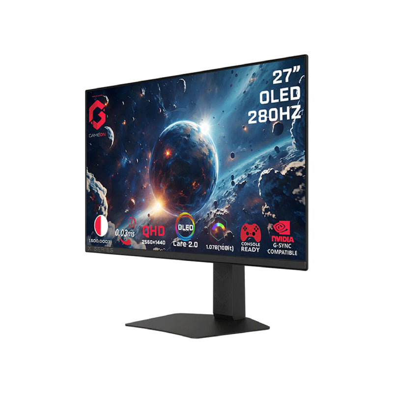 GameOn GO27QDOLD280 Signature X Series Gaming Monitor - 27" OLED / 280Hz / 0.03ms / DisplayPort / HDMI / Audio Out - Black