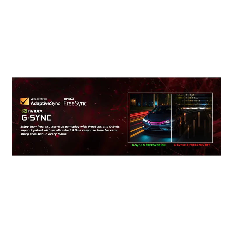 GameOn GOSX27B Dual Switch Gaming Monitor - 27" / 320Hz / 0.5ms / DisplayPort / HDMI / Audio Out - Black