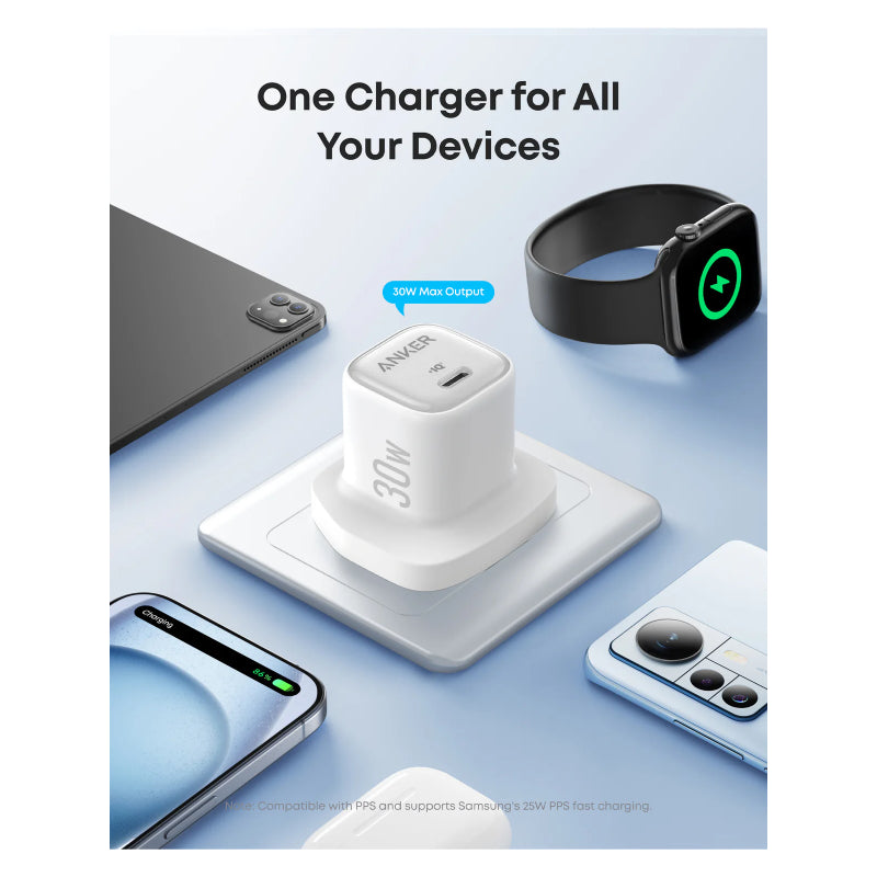 Anker Zolo Fast Charger - 30W / USB-C / White