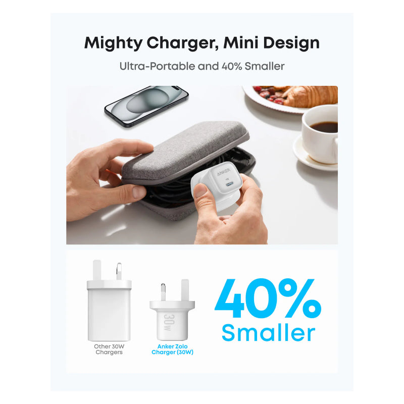 Anker Zolo Fast Charger - 30W / USB-C / White