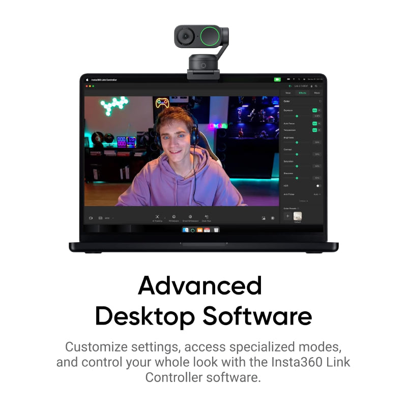 Insta360 Link 2 PTZ 4K Webcam - 4K UHD / USB / Graphite Black