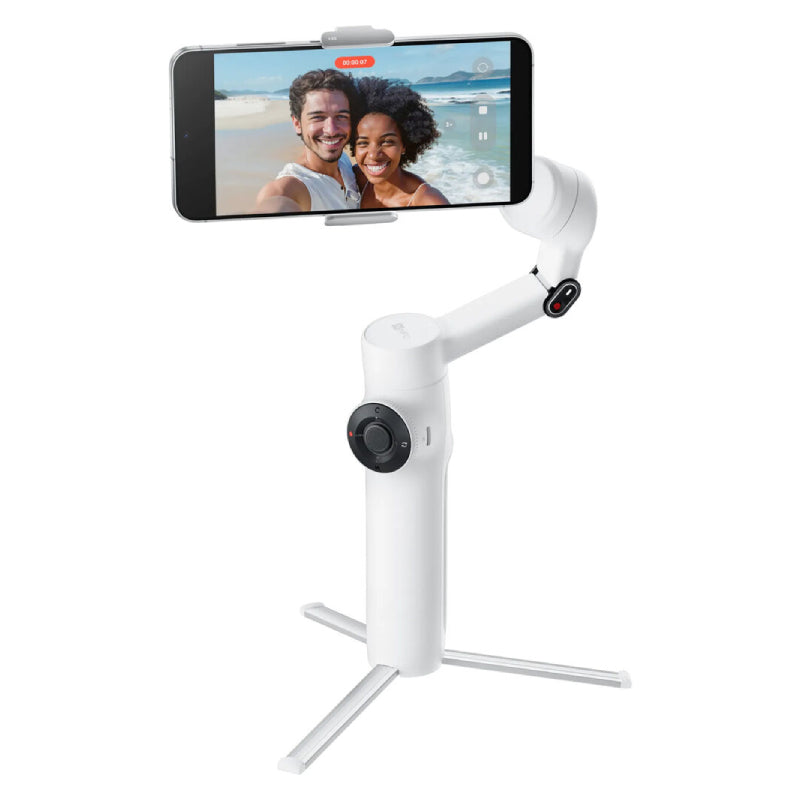 Insta360 Flow 2 AI Tracker Kit Gimbal Stabilizer Bundle - Bluetooth / USB-C / 1100mAh / Summit White