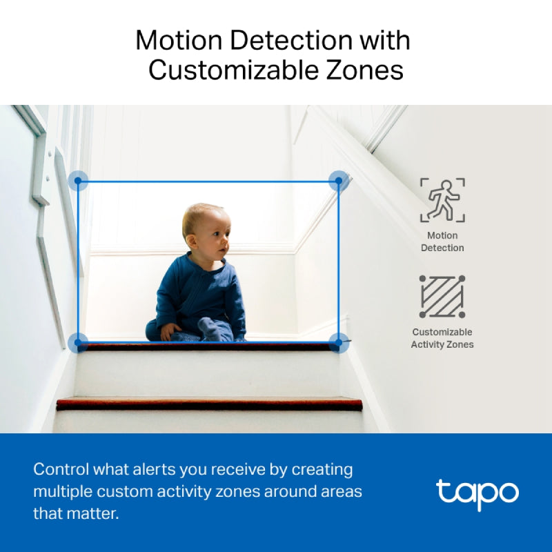 TP-Link (Tapo C230) Pan/Tilt AI Home Security Wi-Fi Camera - H.264 / 2880 x 1620 / 2.4 GHz - White