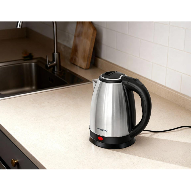 Porodo PYRO Electric Stainless Steel Kettle - 1500W / 1.8L / 0.75 Meter / Silver