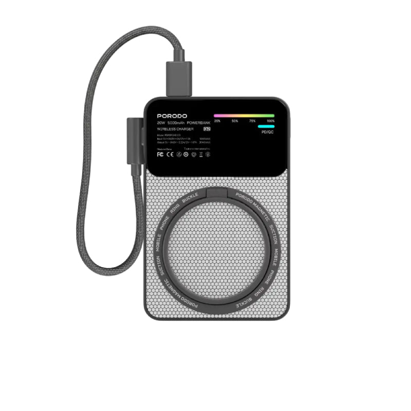 Porodo Yas Magsafe Charging Power Bank - 5000mAh / USB-C / Grey