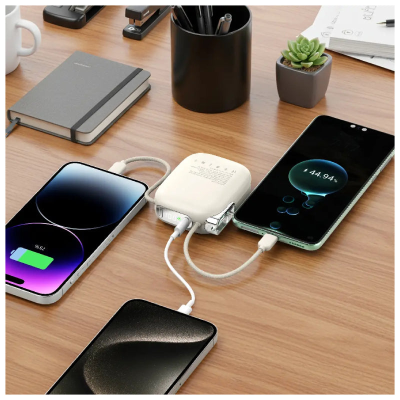 Porodo Bali Power Bank Built-in Lighting & USB-C Cable - 10000mAh / 22.5W / USB-C / Beige