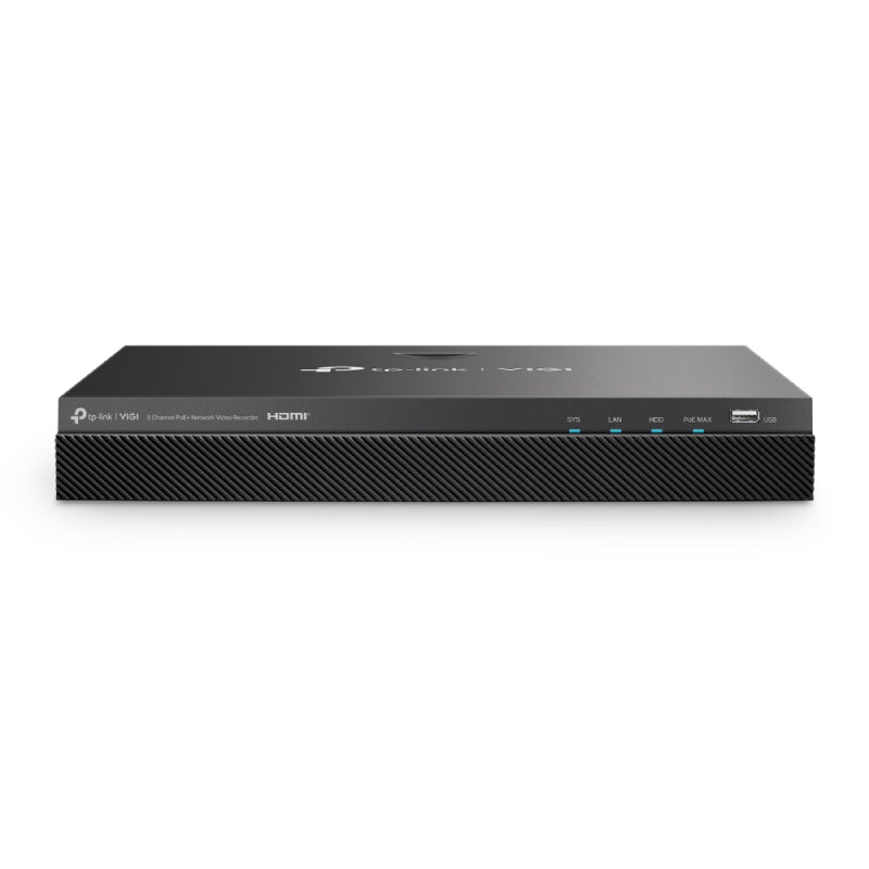 TP-LINK VIGI NVR2008H-8MP VIGI 8 Channel PoE+ Network Video Recorder - RJ-45 / USB 2.0 / SATA / Black