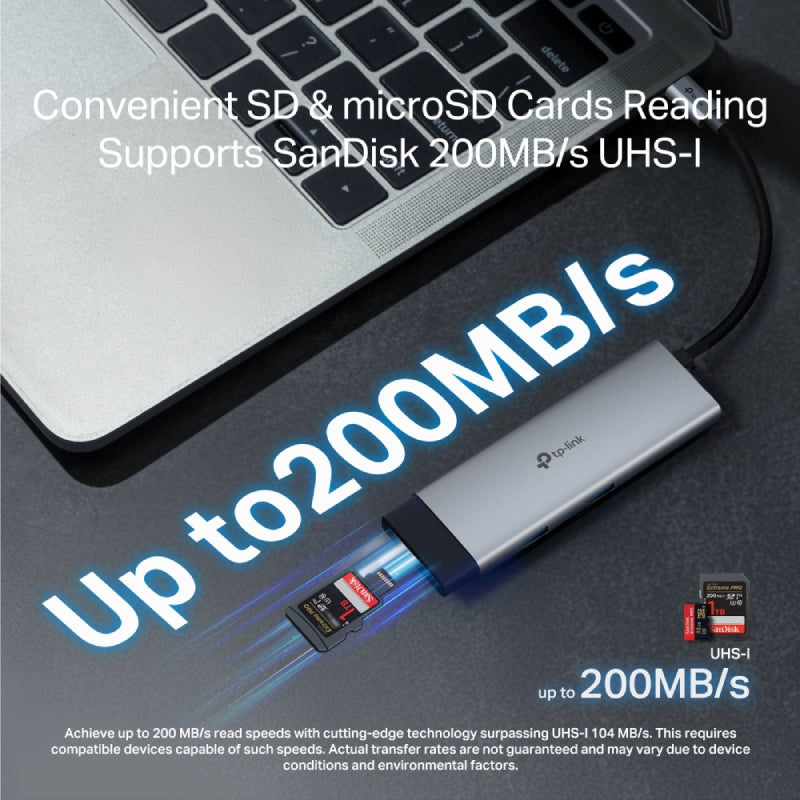 TP-Link (UH7020C) USB Type-C 7 in 1 Hub - HDMI / USB-C / USB 3.0 / Micro SD / SD