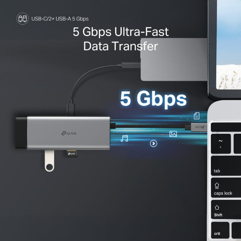 TP-Link (UH7020C) USB Type-C 7 in 1 Hub - HDMI / USB-C / USB 3.0 / Micro SD / SD