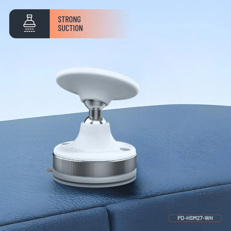 Porodo 360° Rotatable Adjustable Magnetic Vacuum Suction Holder - White