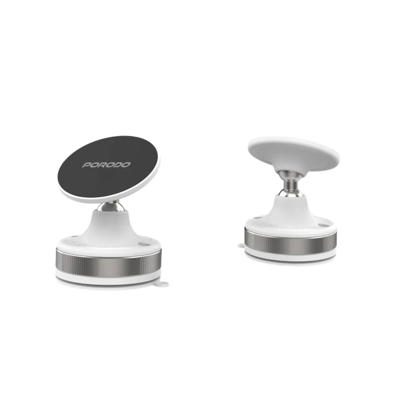 Porodo 360° Rotatable Adjustable Magnetic Vacuum Suction Holder - White